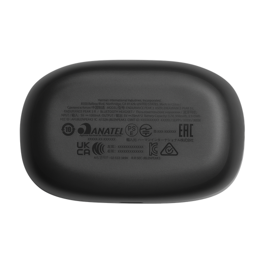 JBL Endurance Peak 3 - Black - Dust and water proof True Wireless active earbuds - Bottom